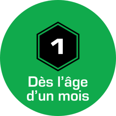 Dès l'âge d'un mois.